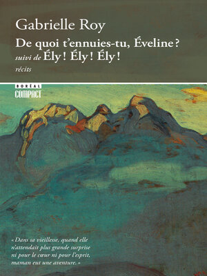 cover image of De quoi t'ennuies-tu, Éveline ?
